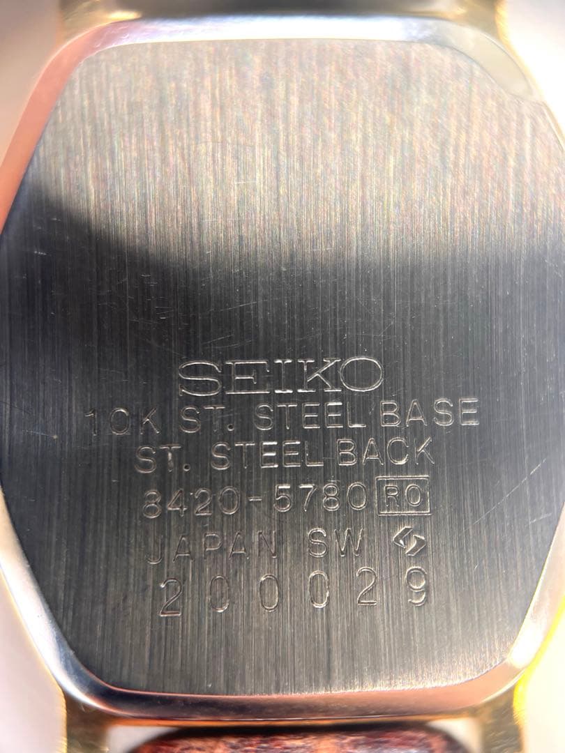 ◎SEIKO EXCELINE / K10ケース 1Pダイヤモンド入り 皮ベルト