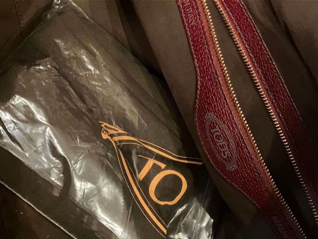 Tod’s 赤レザー ボストンバッグ 袋つき