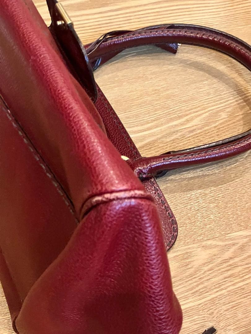 Tod’s 赤レザー ボストンバッグ 袋つき