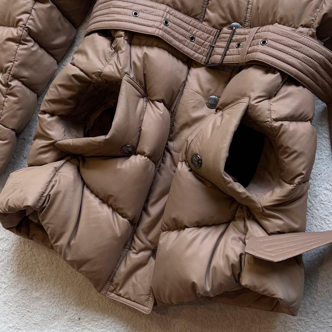 美品✨バーバリーロンドン ダウンコート メガノバチェック 腰ベルト ベージュ M