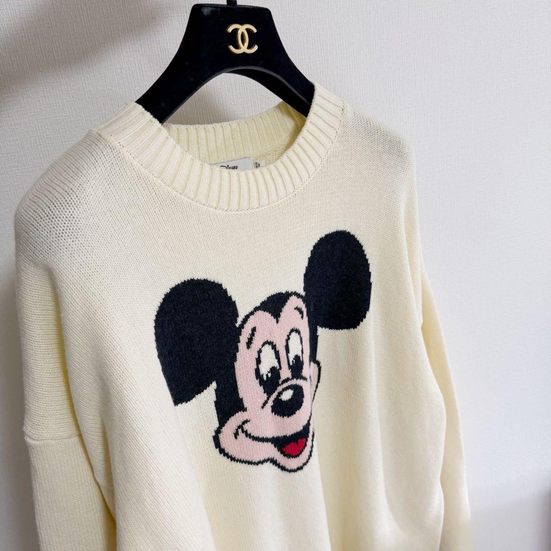 Disney SERIES by MUS 　ミッキー　MD FACE ニット