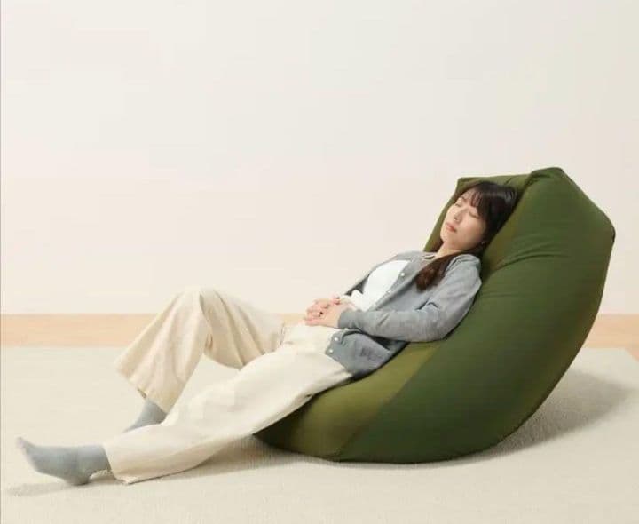 無印良品 人をダメにする ビーズソファ 長方形 カーキ