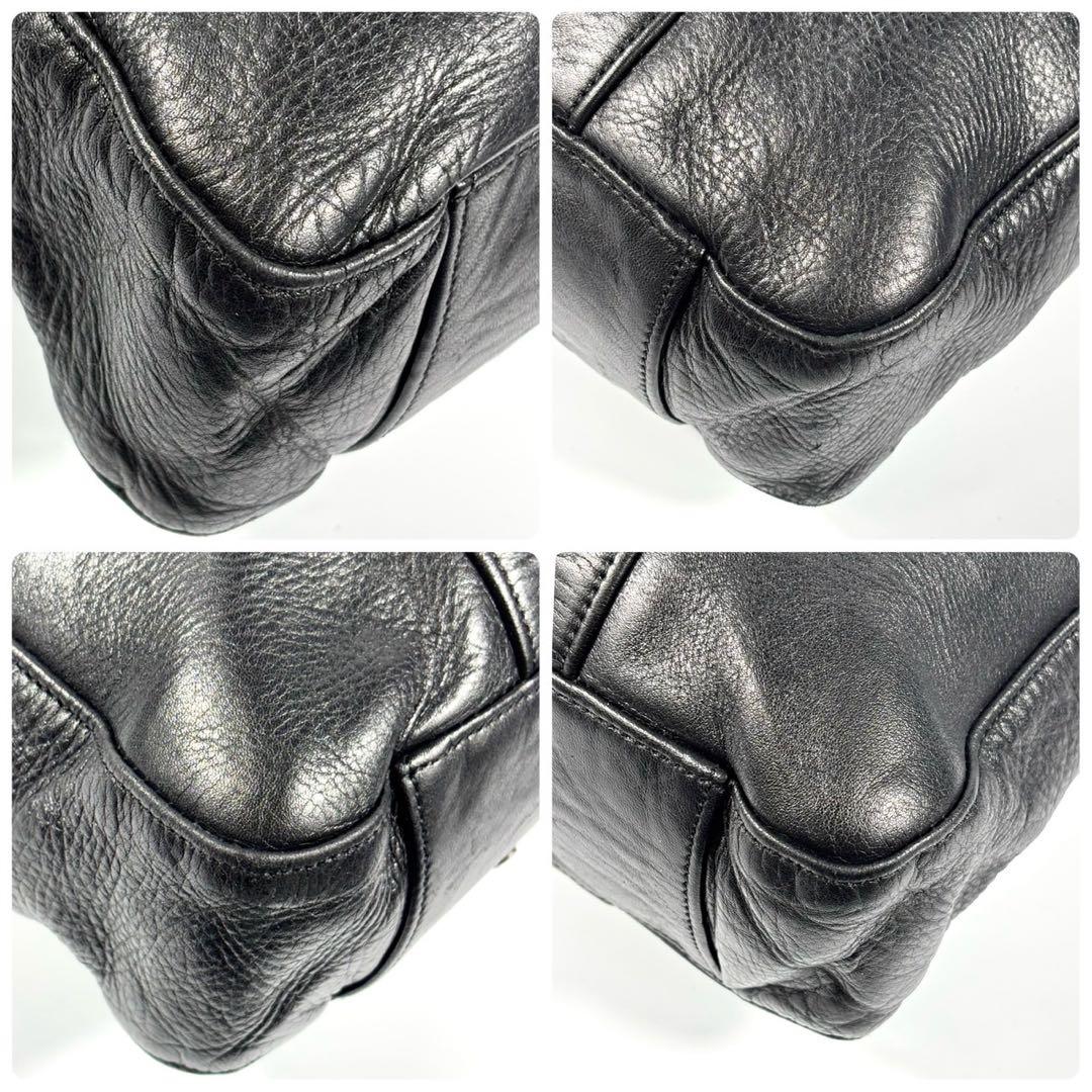 ✨極美品✨アニアリ トートバッグ アンティークレザー A4可 カモフラ ブラック