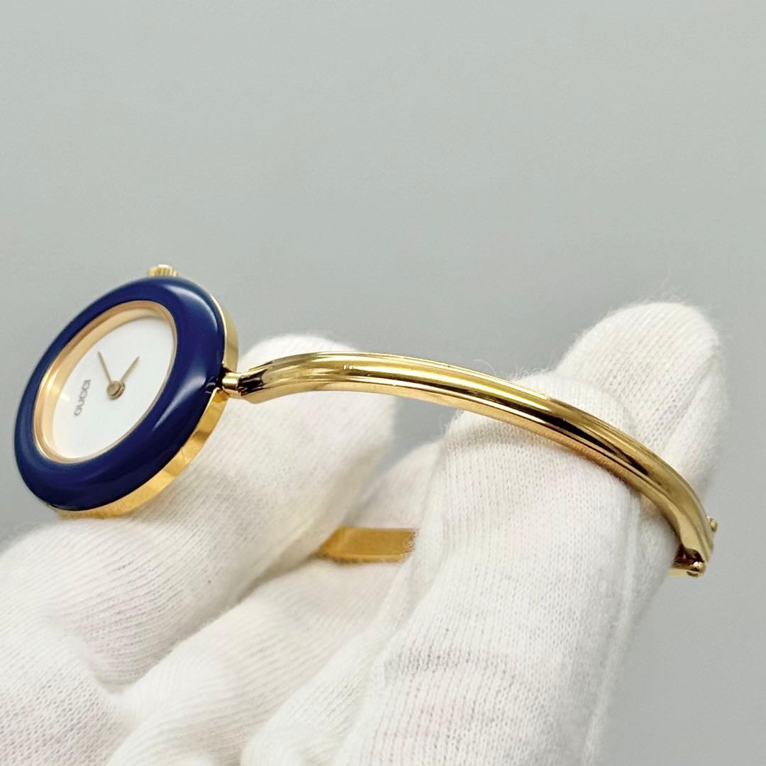 箱付き美品 GUCCI 腕時計 チェンジベゼル レディース ゴールド 12色