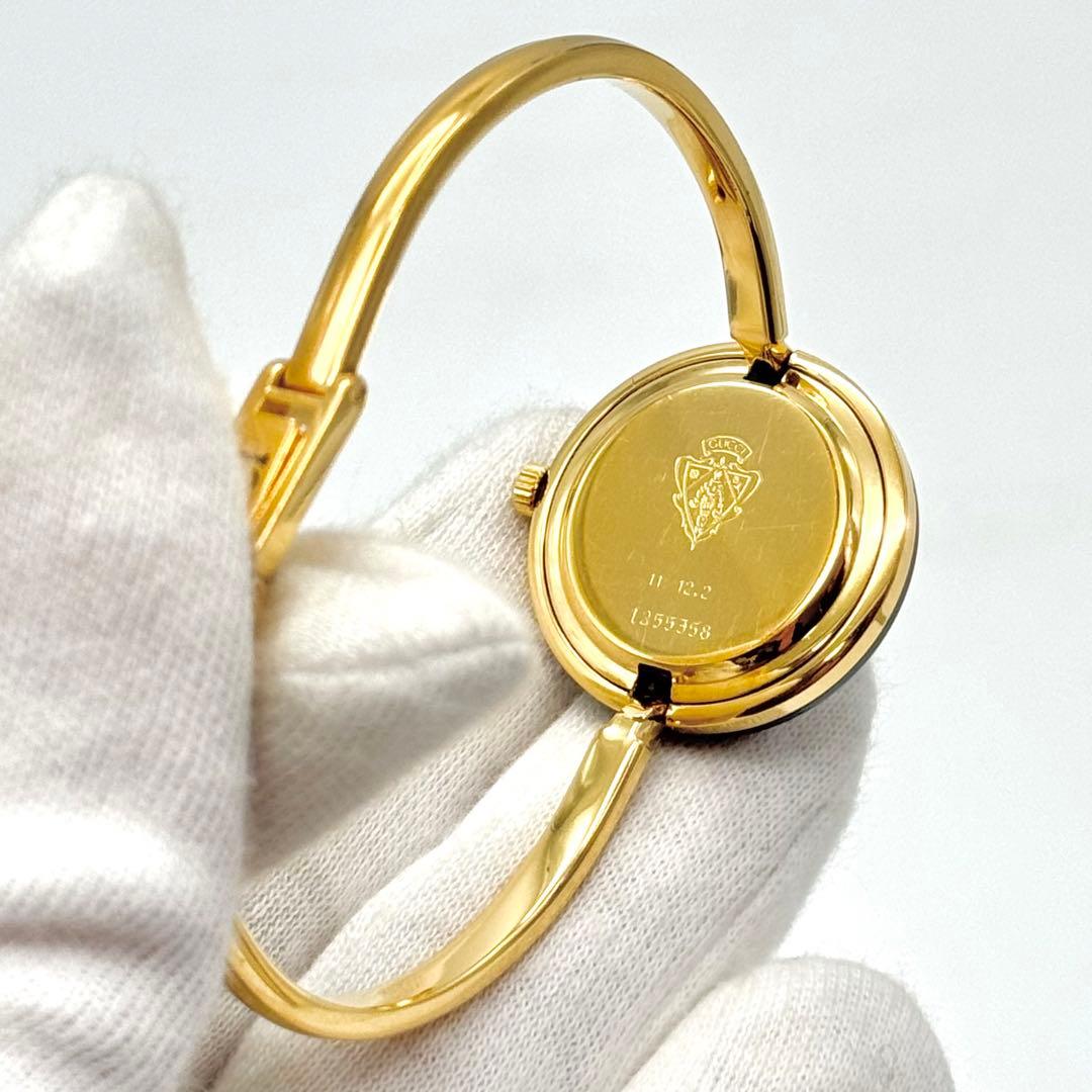 箱付き美品 GUCCI 腕時計 チェンジベゼル レディース ゴールド 12色