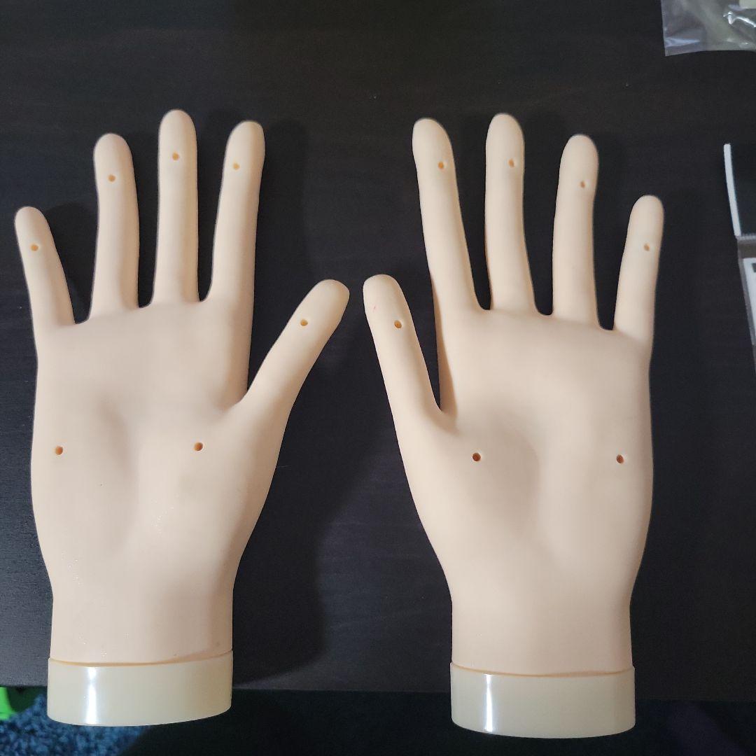 検定用モデルハンド 両手 .専用チップ.ルースキューティクル.両面テープ