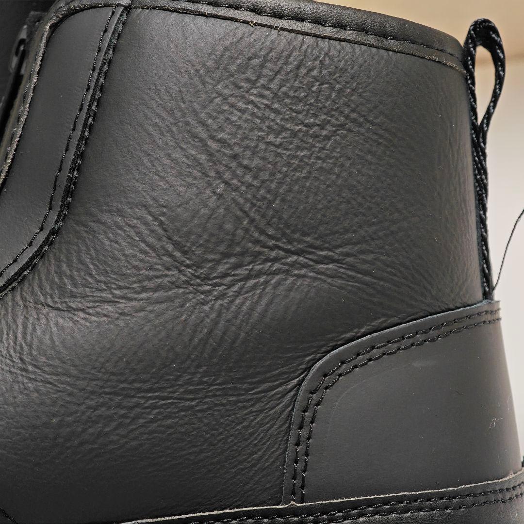 未使用級✨アグ　オールブラック　ムートンブーツ　厚底　フロントジップ 23cm