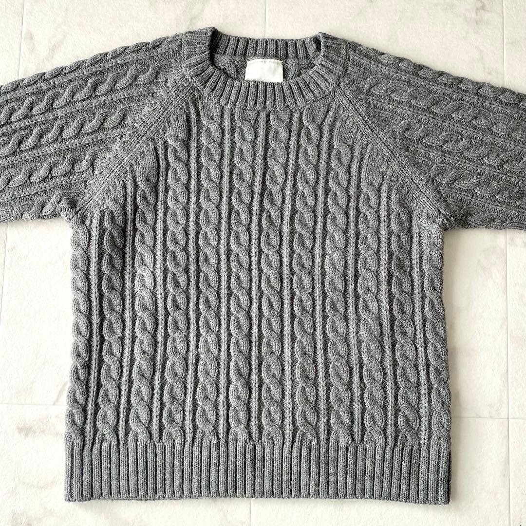 美品.定価3.2万☆ウィムガゼット ケーブル編み クルーネックニット