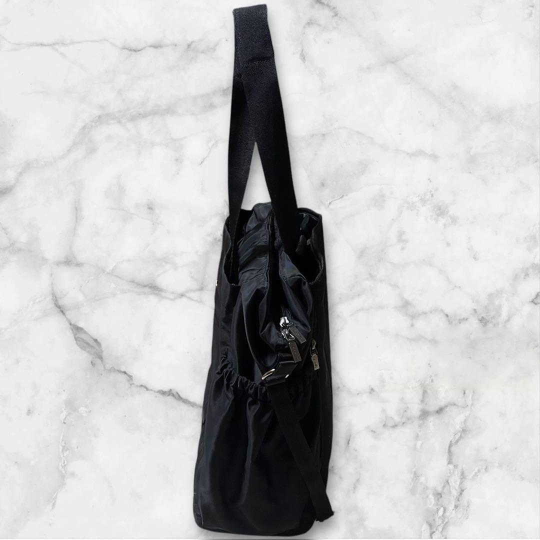 【極美品】agnès b. マザーズバッグ ブラック 2way