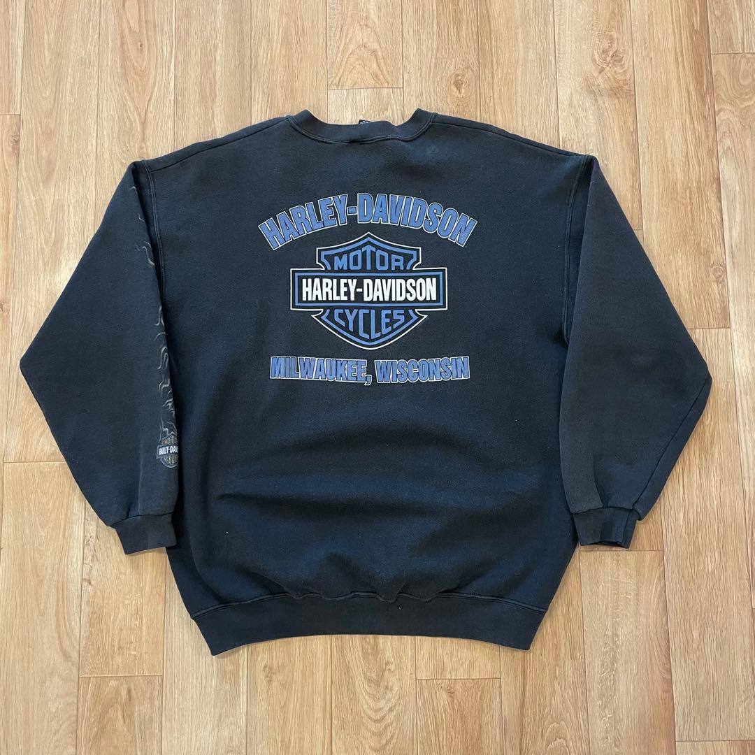 00's USA製 ハーレーダビッドソン スウェット 黒 XL