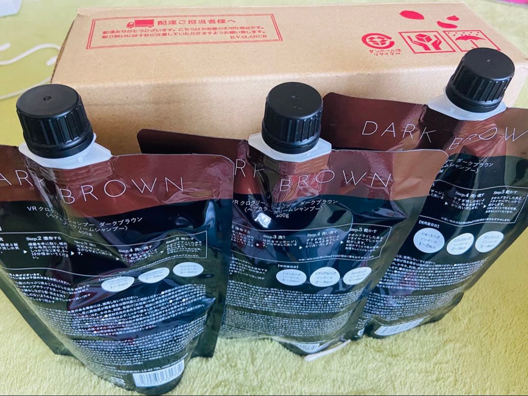 新品バランローズクリームシャンプー ダークブラウン400g 3個セット