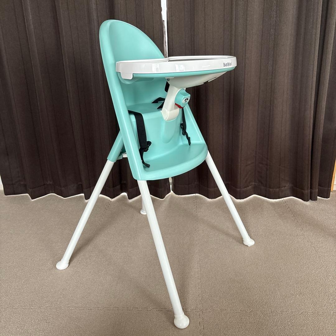 良品 BABY BJORN ハイチェア ハーネス付き ライトグリーン