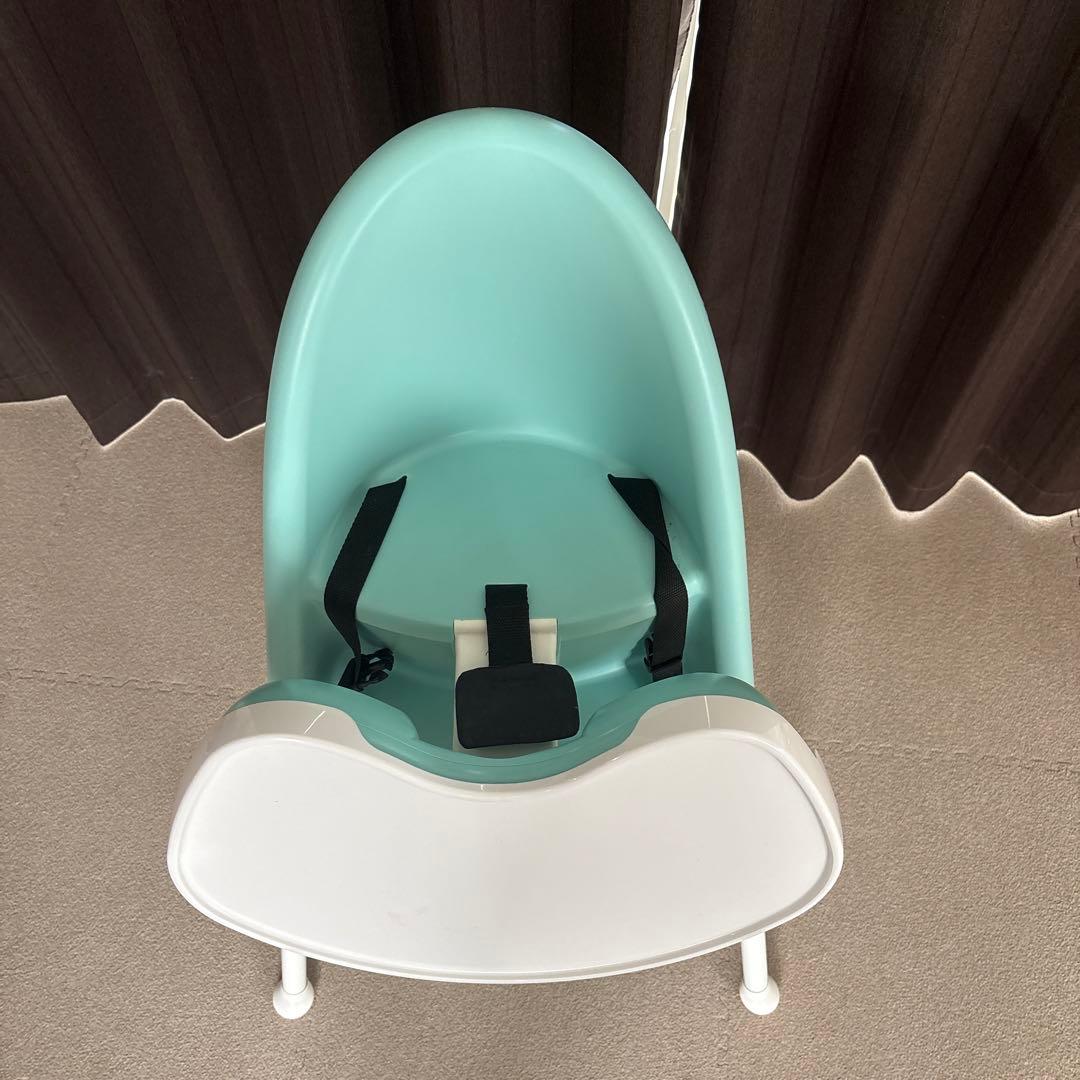 良品 BABY BJORN ハイチェア ハーネス付き ライトグリーン