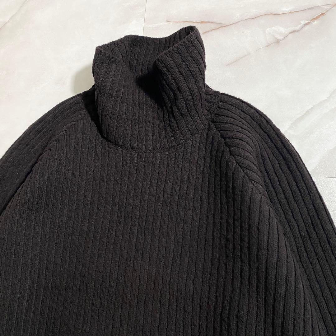 A17815 美品 シュタイン 22AW ハイネックリブニットプルオーバー 黒M