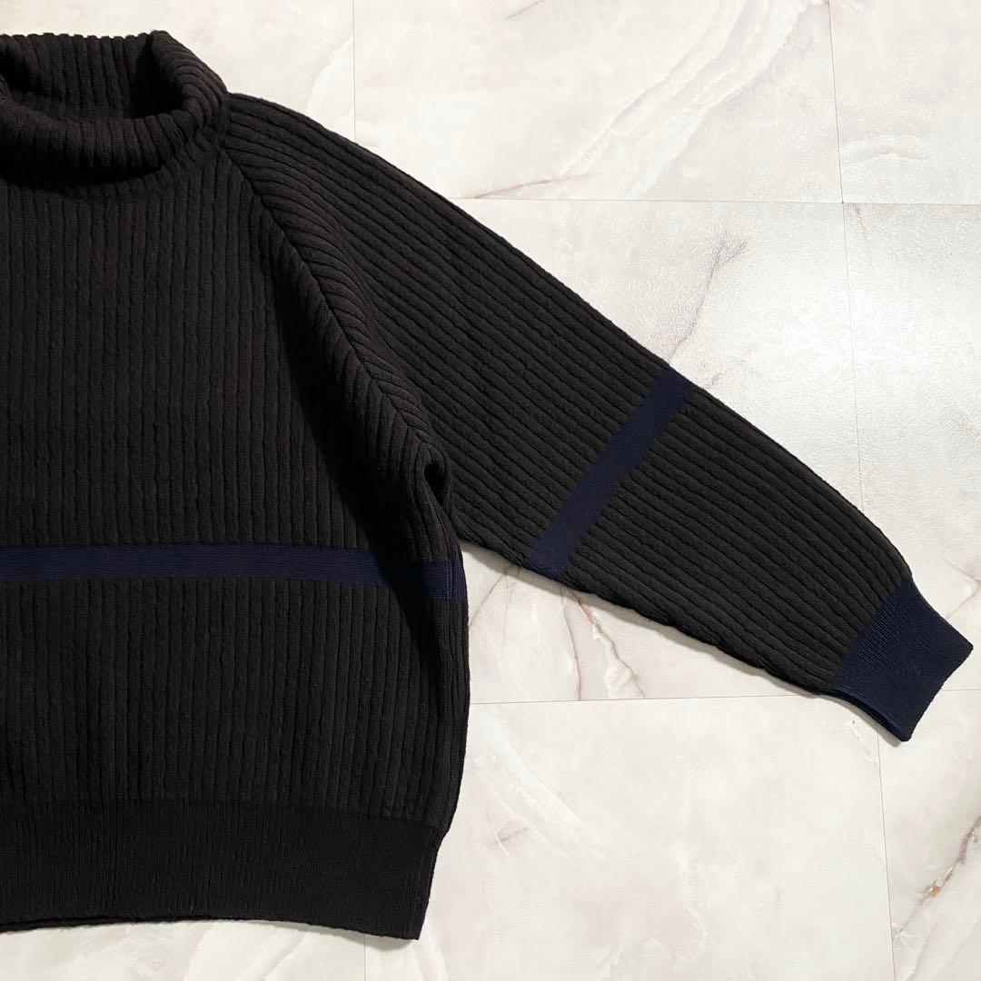 A17815 美品 シュタイン 22AW ハイネックリブニットプルオーバー 黒M