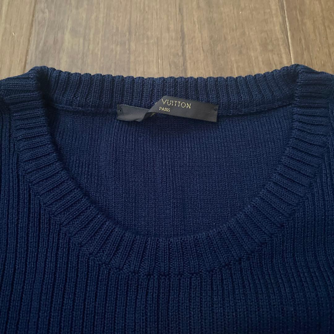 美品　VUITTON メンズ　ニット　セーター　L ネイビー