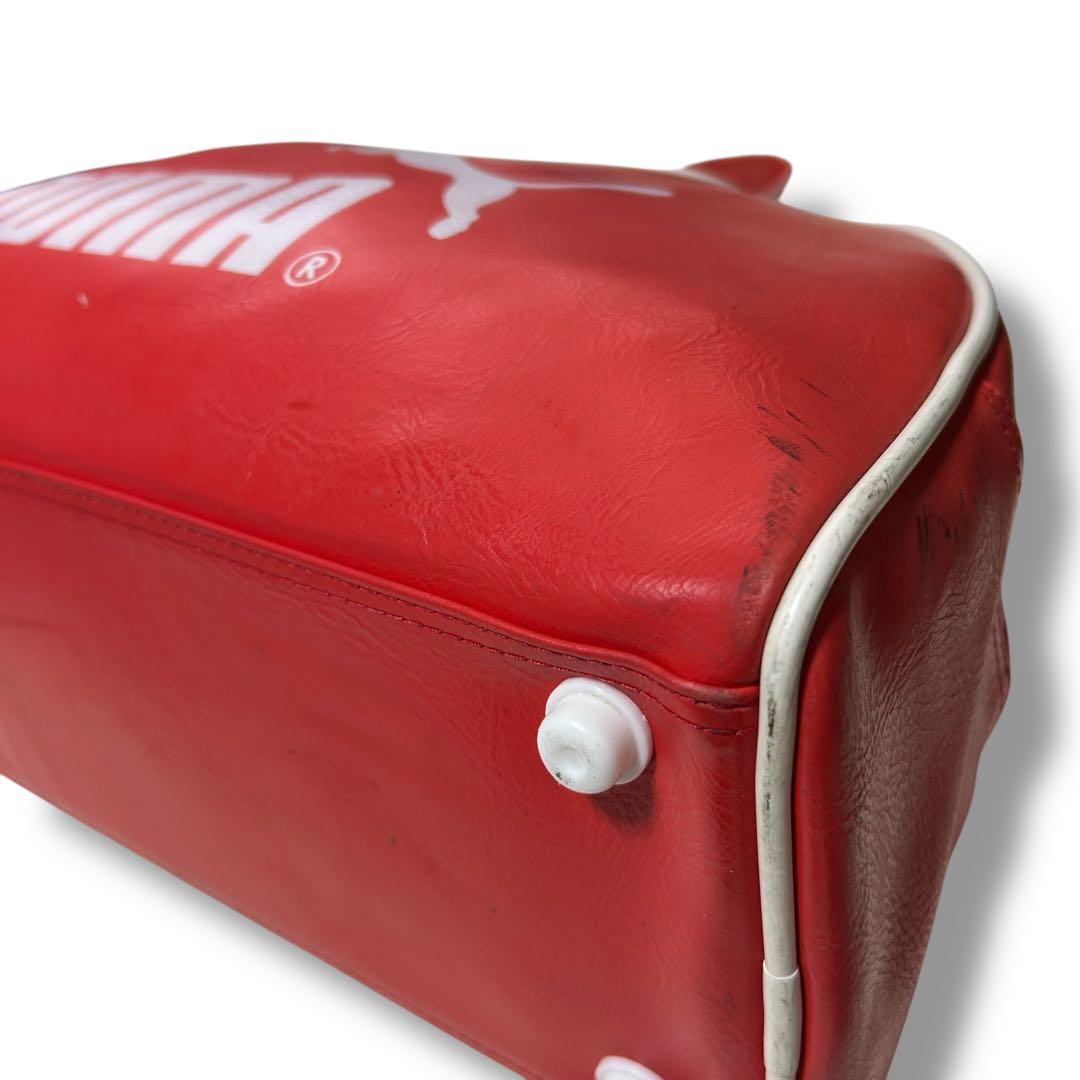 プーマ ボストンバッグ レッド ビッグロゴ 昭和レトロ