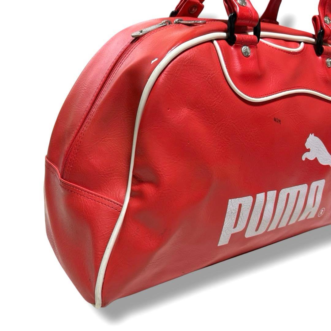 プーマ ボストンバッグ レッド ビッグロゴ 昭和レトロ