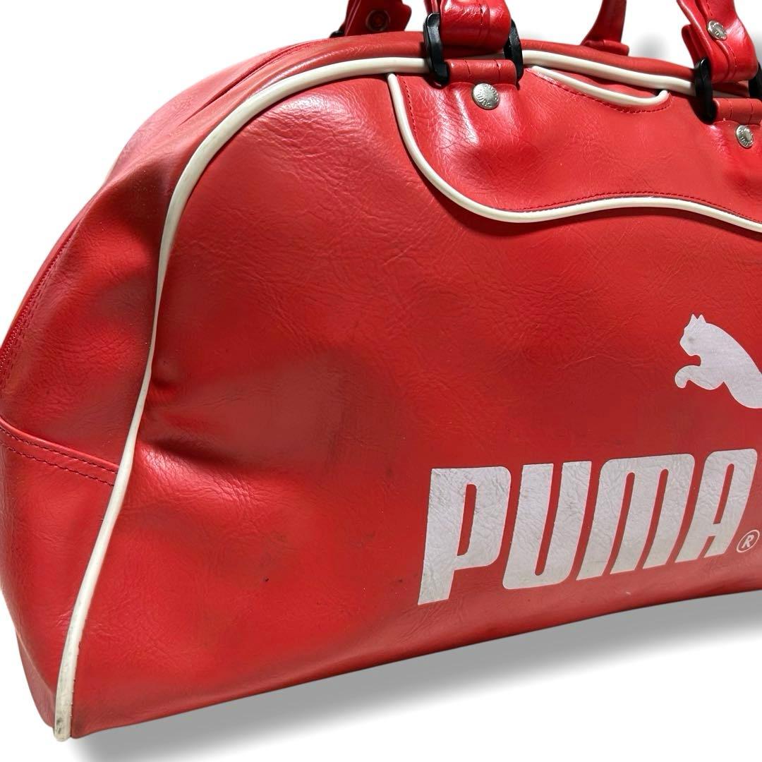 プーマ ボストンバッグ レッド ビッグロゴ 昭和レトロ