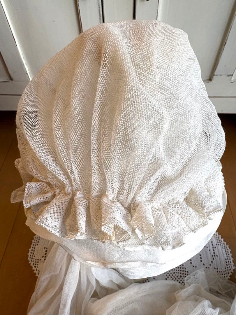 フランスアンティーク　セカンドコミュニオン　ヴェール　ボネ　初聖体拝領　ロザリオ