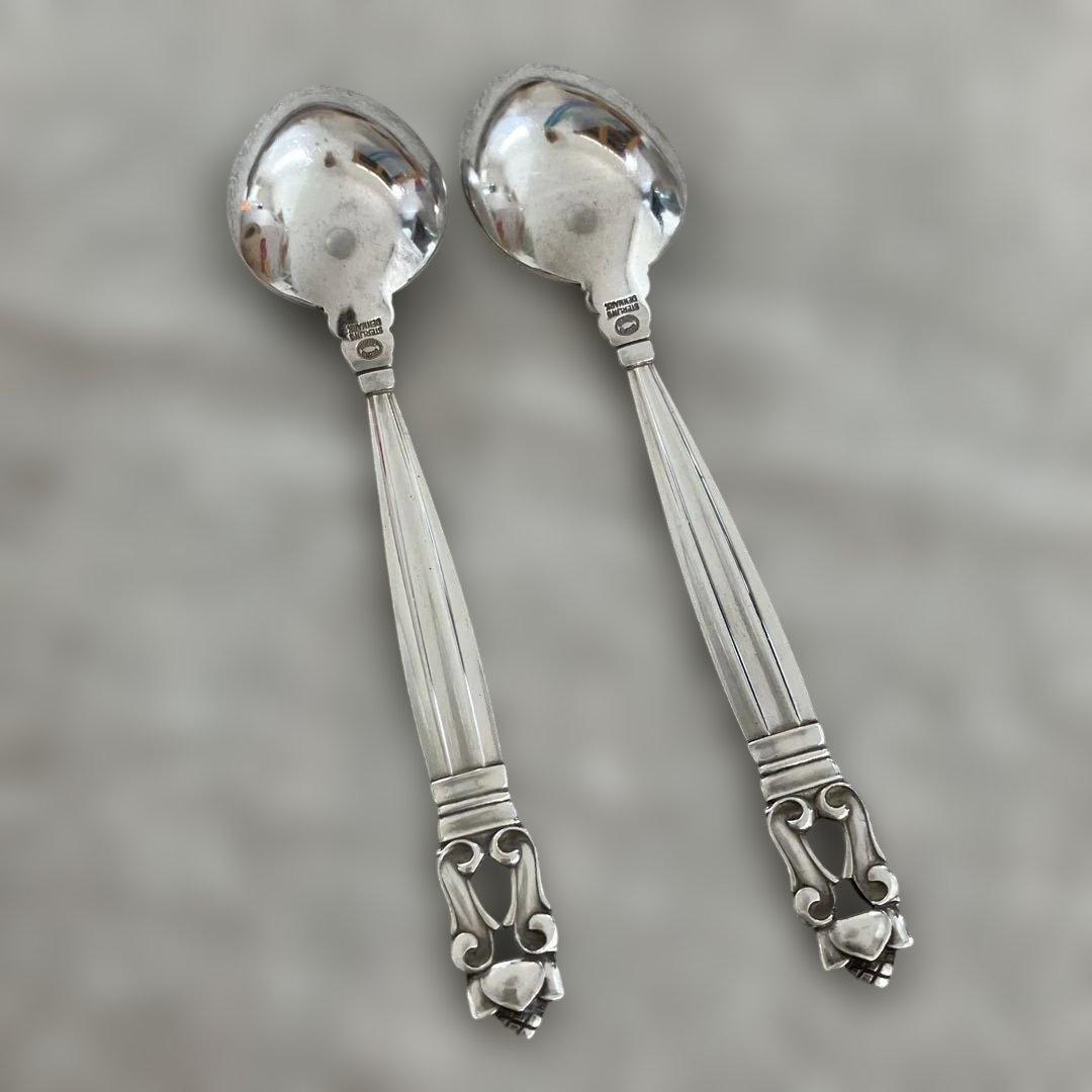 ジョージジェンセン銀製装飾　スプーン２個　15.5cm