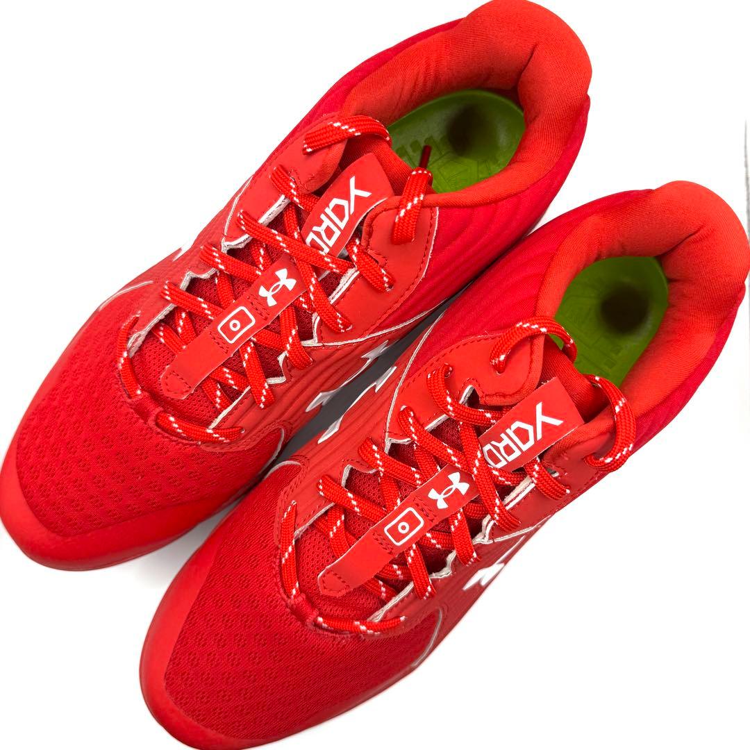 ド*ー様 【新品】アンダーアーマー UA 野球 スパイクシューズ メンズ 赤 2