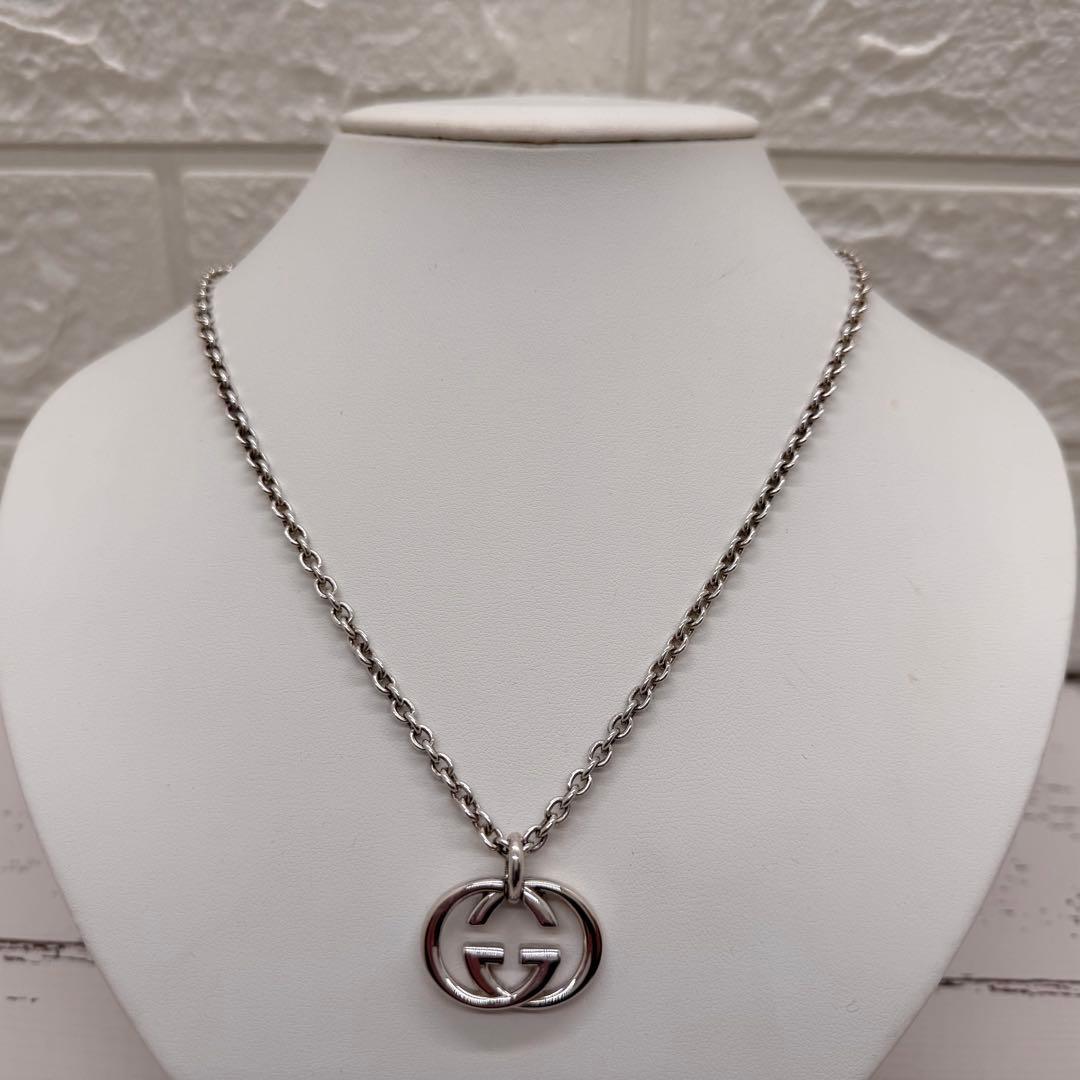 美品✨　グッチ　ネックレス　シルバー　インターロッキング　アクセサリー　925