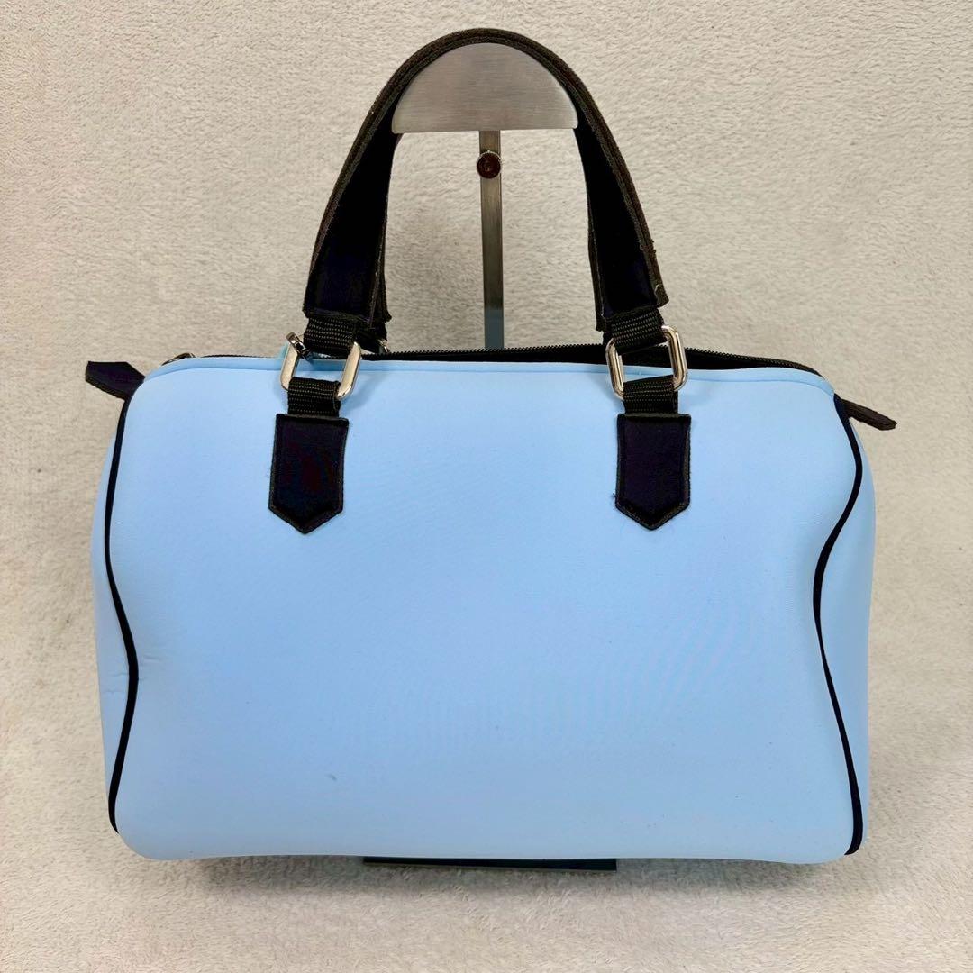 【美品✨】セーブマイバッグ ブルー　ボストンバッグ　2way ショルダーチェーン