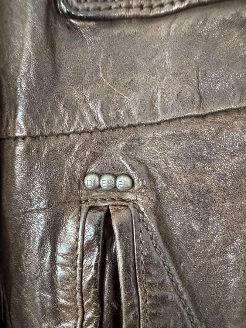 DIESEL ブラウン レザージャケット サイズS