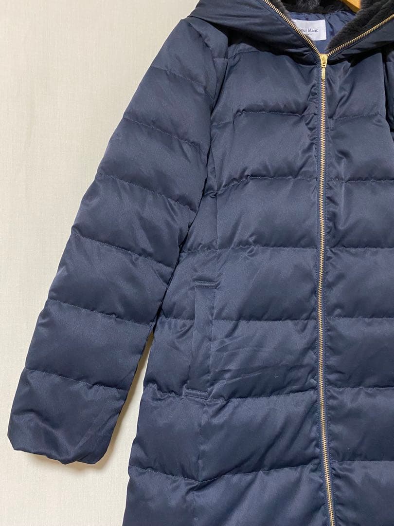 le.coeur blanc ファーフードロングダウン　ブラック　40