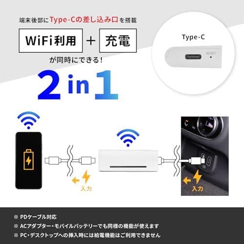 【国内メーカー直営だから安心】 充電しながら使えるバッテリーレス Wi-Fi m