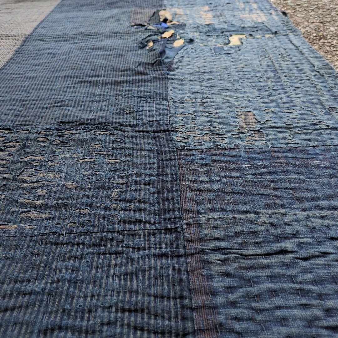 襤褸　厚手　5幅　継ぎ接ぎ　古布　刺し子　リメイク　BORO　アンティーク