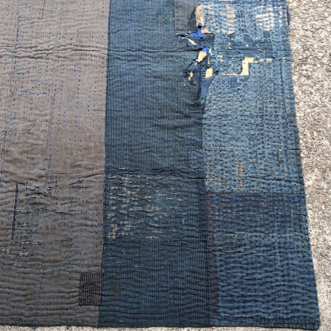 襤褸　厚手　5幅　継ぎ接ぎ　古布　刺し子　リメイク　BORO　アンティーク