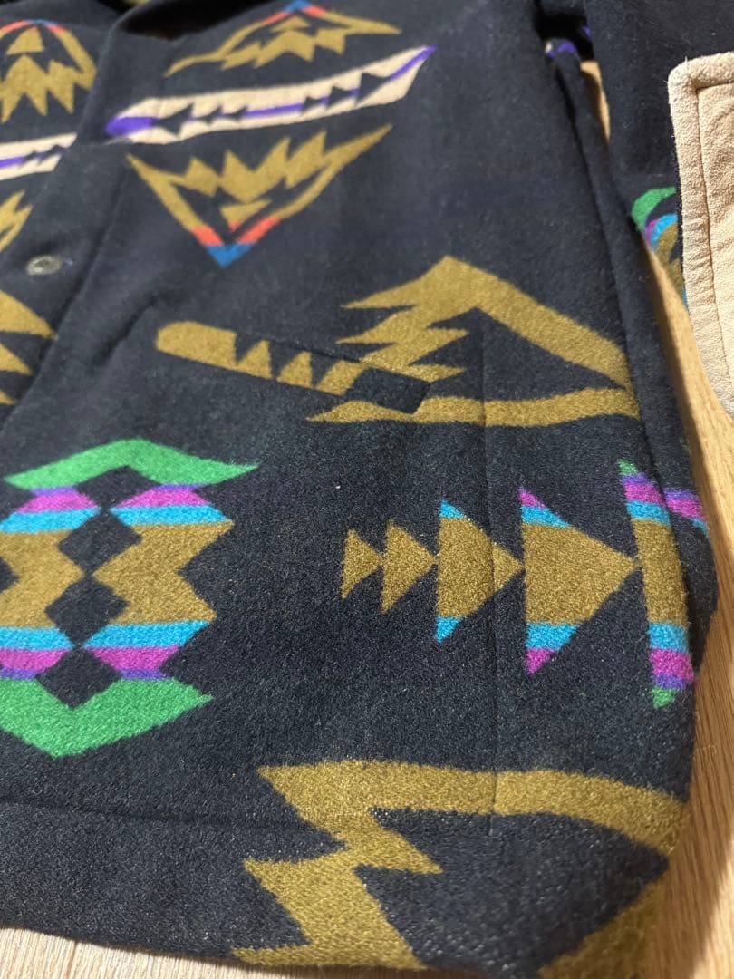 PENDLETON 80s USA製 ネイティブ ウールジャケット L ブラック