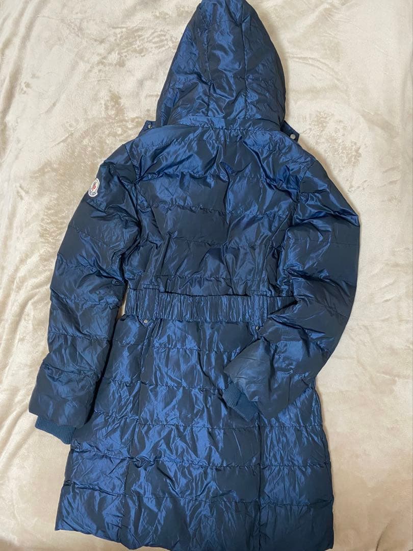 【MONCLER】レディース ロングダウンコート フード付き ネイビー