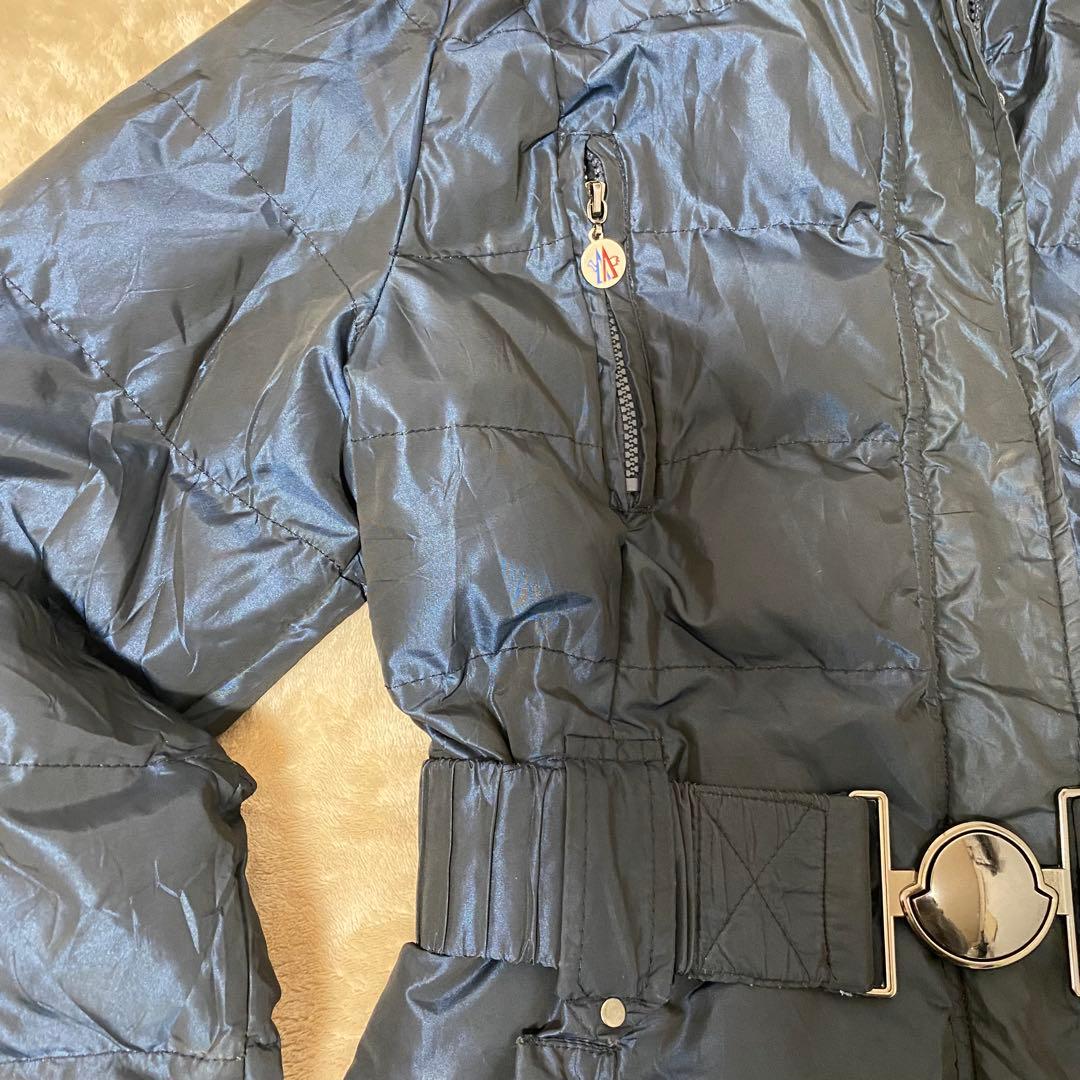 【MONCLER】レディース ロングダウンコート フード付き ネイビー