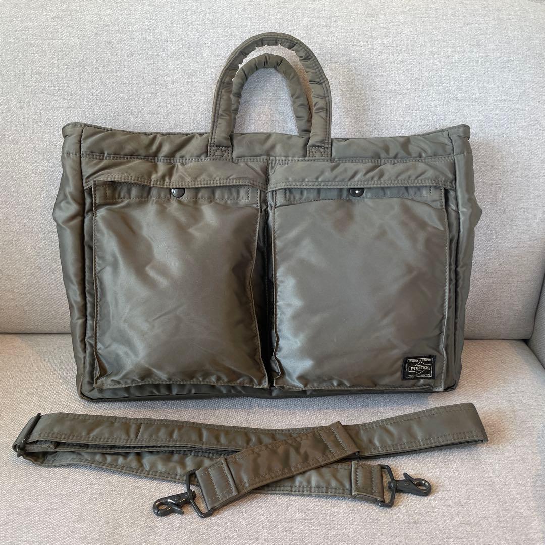廃盤品 ポーター タンカー 2WAYブリーフトートバック シルバーグレー