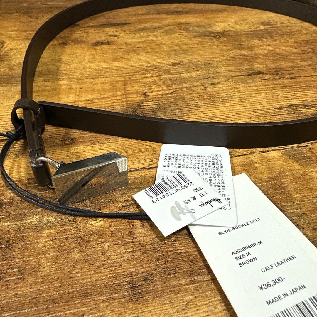 AURALEE オーラリー　Slide Buckle Belt brown