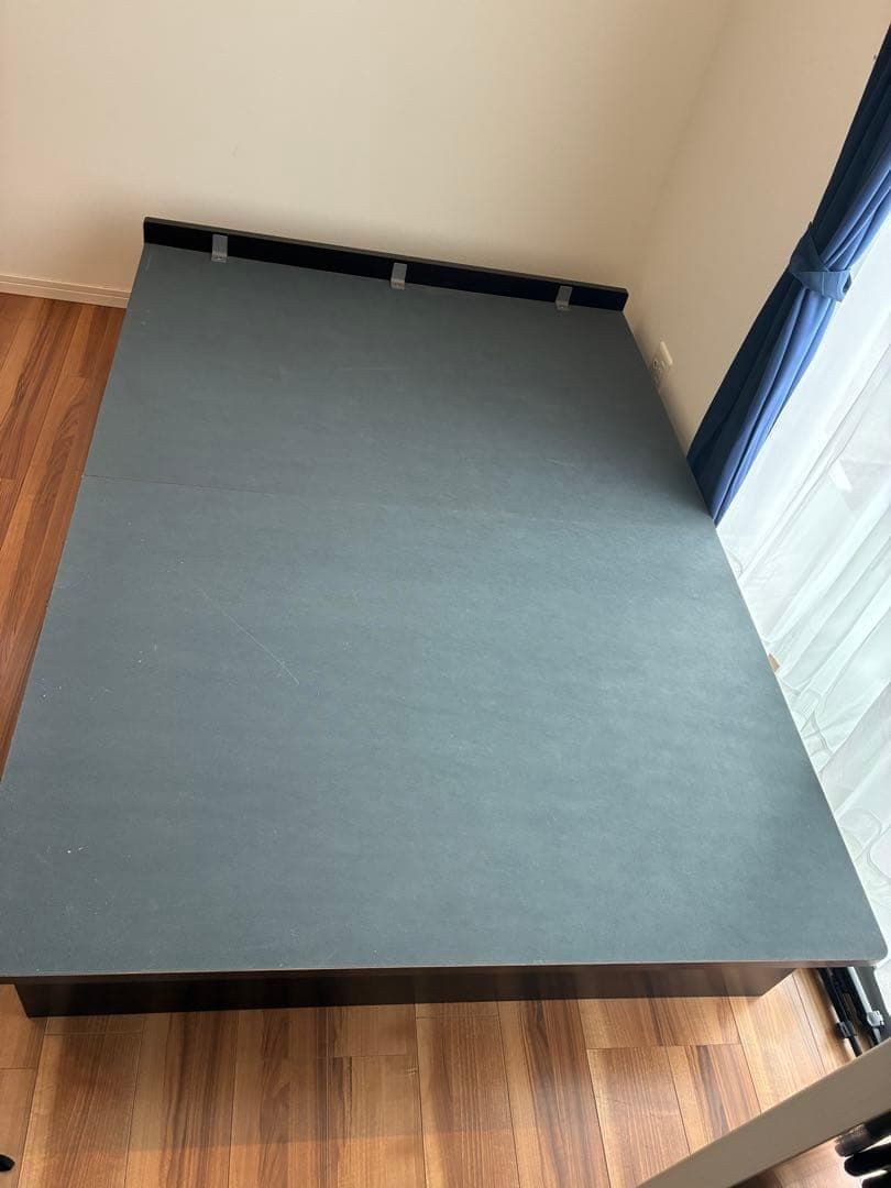 ニトリ　ダブルベッド　跳ね上げ式　ブラウン　マットレスなし