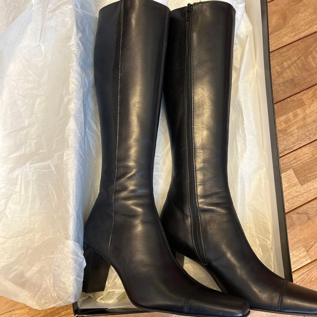 ブティックオオサキ　新品ロングブーツ　黒　24㎝