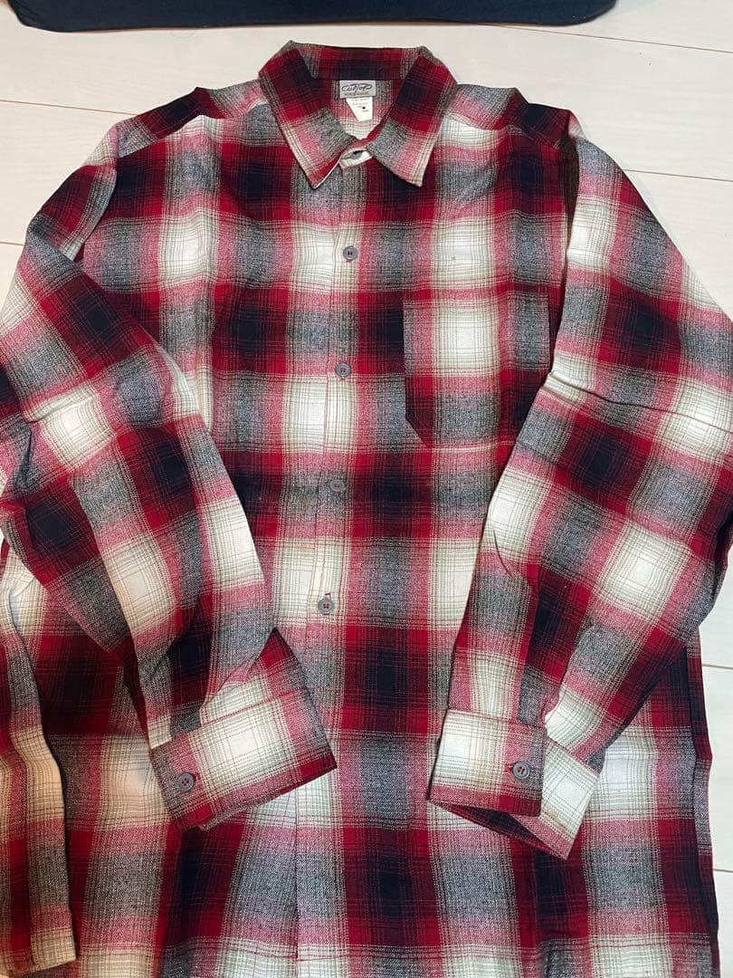 デッドストック長袖ネルシャツLサイズ レッドグリーン2枚セット メイドインUSA