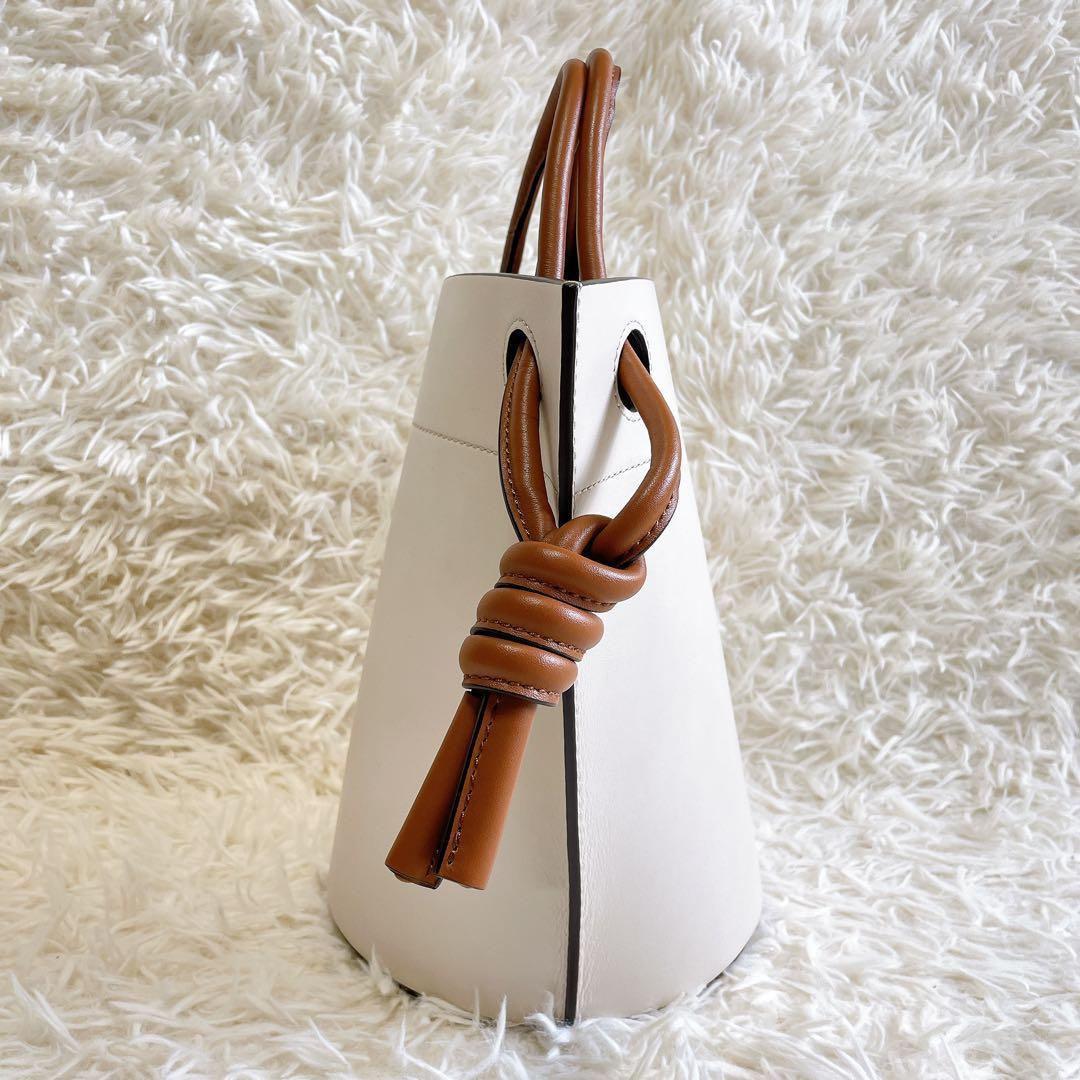 美品✨オルセット CORDAバケットバッグ ノット　牛革　巾着袋付き　バイカラー