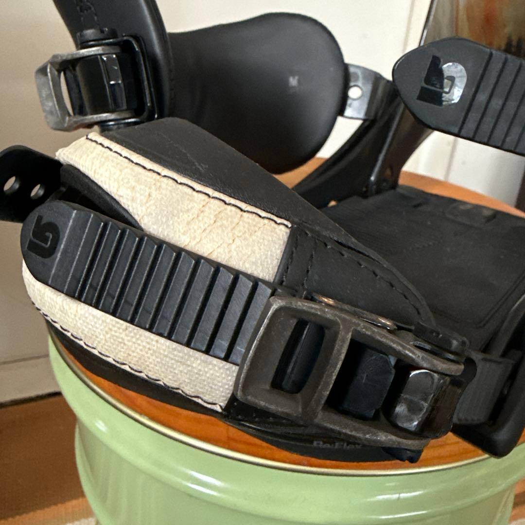 ボ*を様 BURTON LTD 木目　スノーボード ビンディング ブラック/サイ