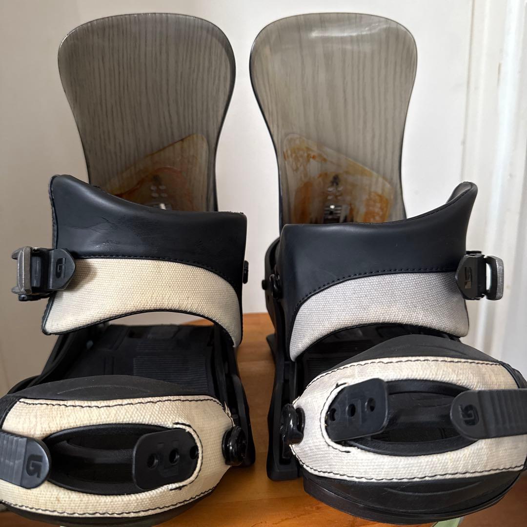 ボ*を様 BURTON LTD 木目　スノーボード ビンディング ブラック/サイ