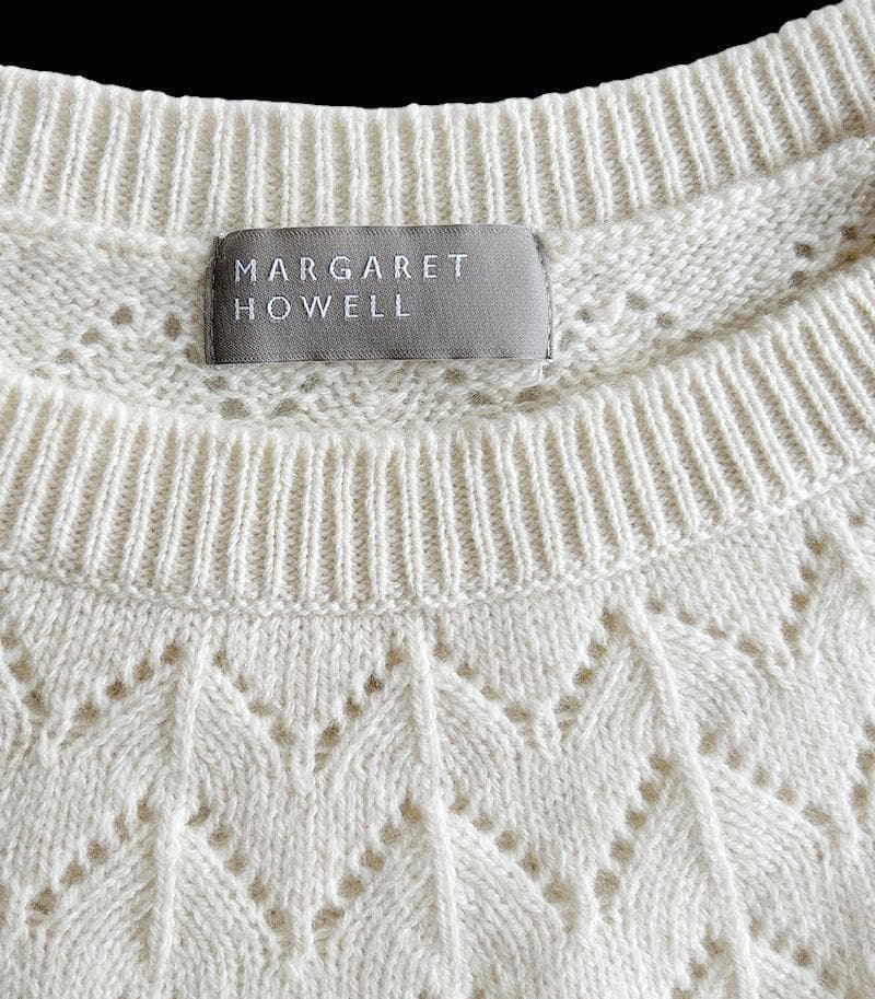 マーガレットハウエル 現行タグ カシミヤ混ウール 放射状 透かし編みニット