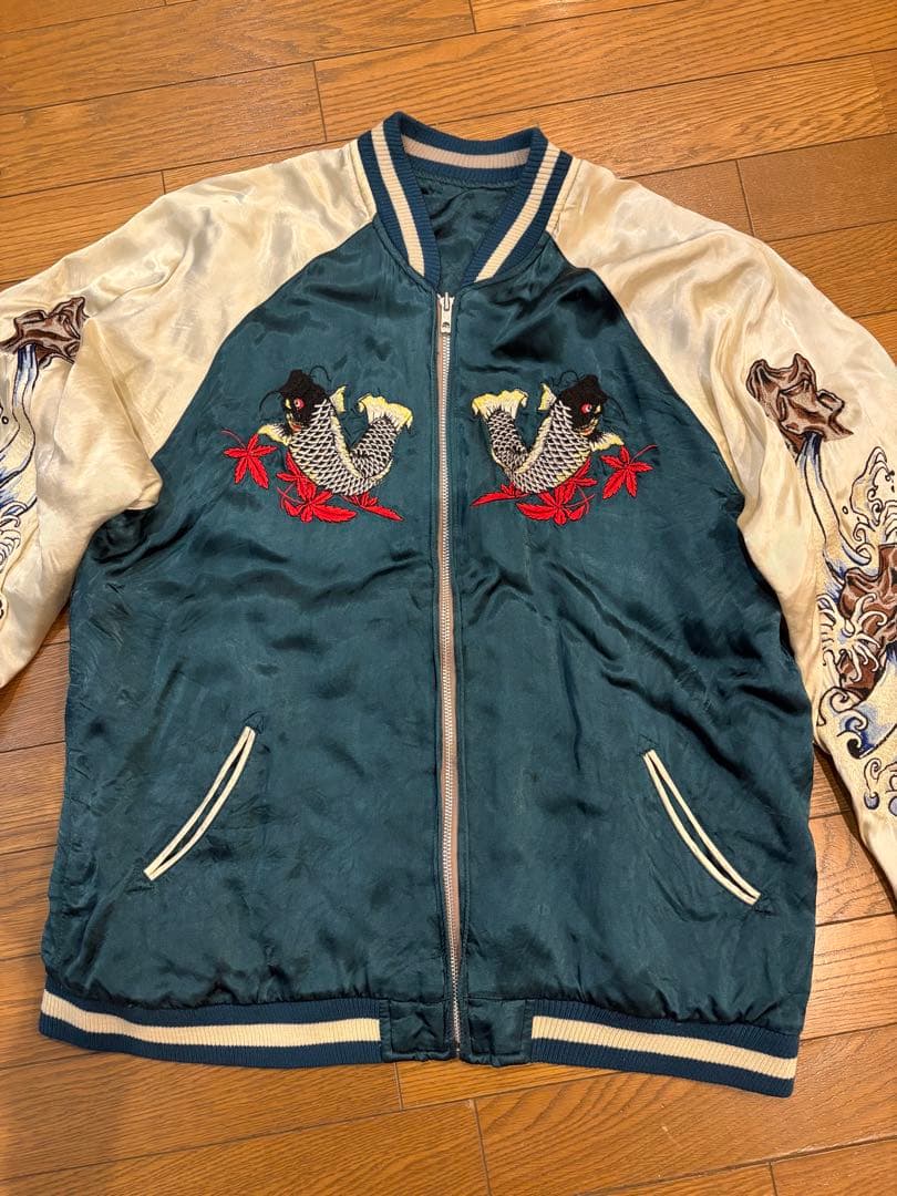 スカジャン SATORI XL鯉　刺繍