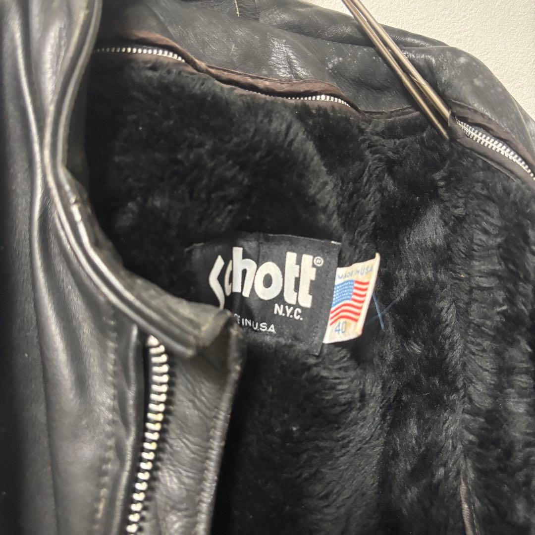 人気✨schott 641 レザージャケット　シングルライダース　本革　40 黒