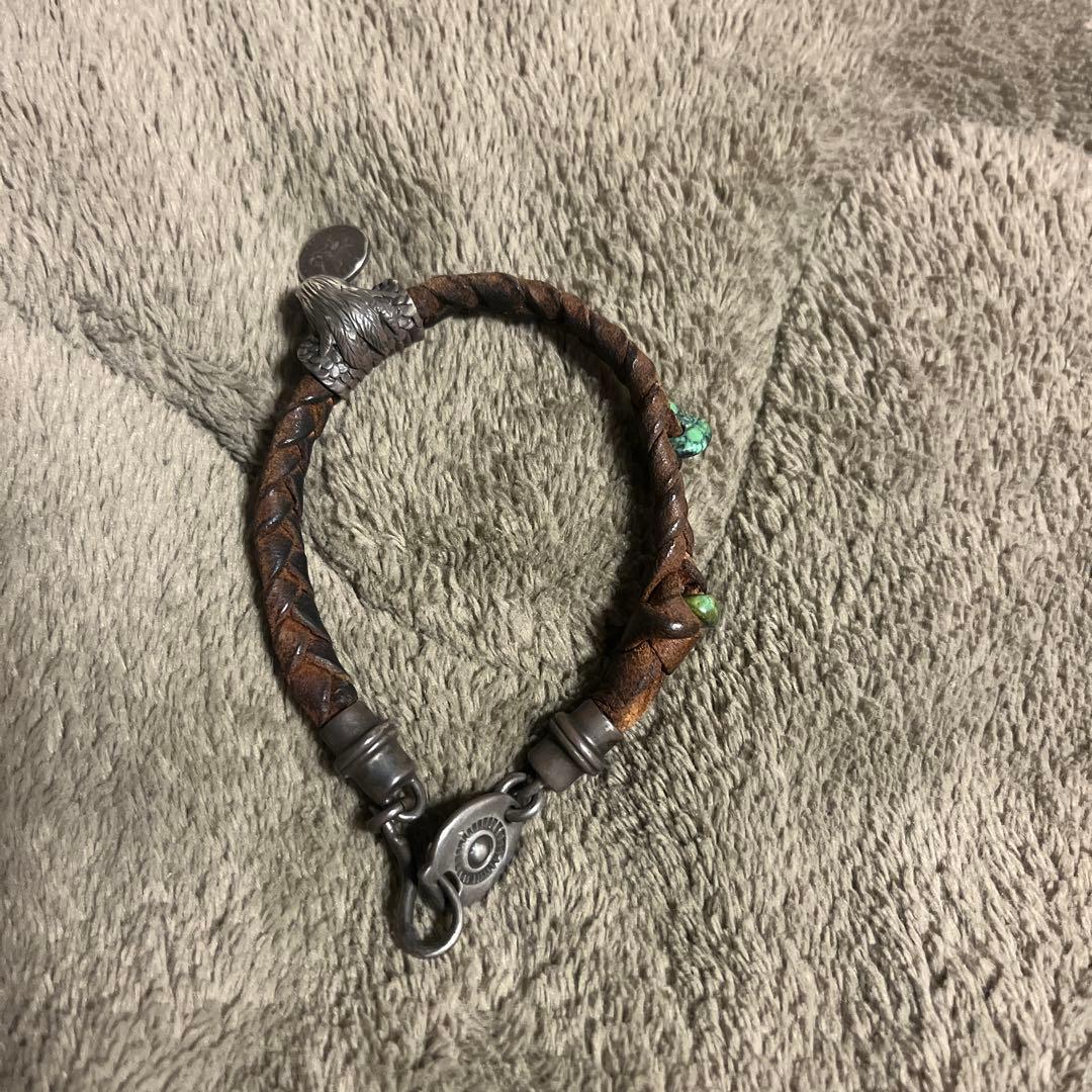 あるじゃん　レザー編み込みブレスレット