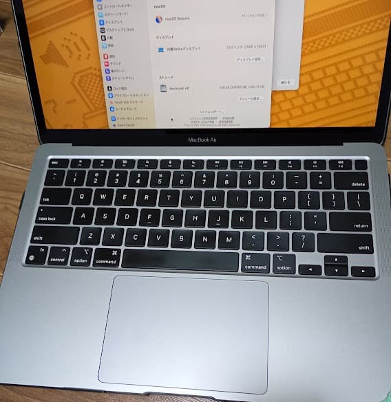 中古美品　MacBook Air M1 13inch シルバー　USキーボード