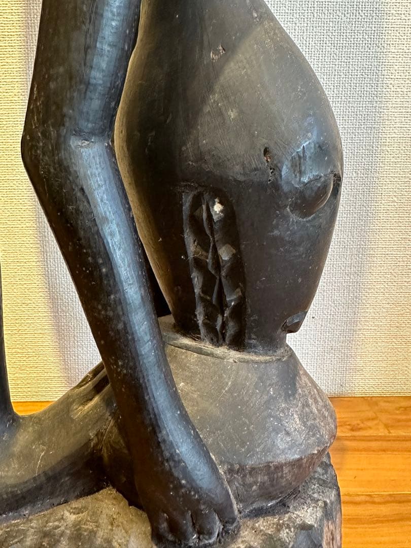 マコンデ彫刻　古美術　アフリカ　黒檀　木彫　民藝　民芸　彫刻
